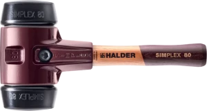 Молоток Simplex 80 мм с бойками из резины 3002.082 с укороченной ручкой Молоток Simplex Ø 80 мм (3002.082) с укороченной рукояткой и сменными бойками из резины средней твердости